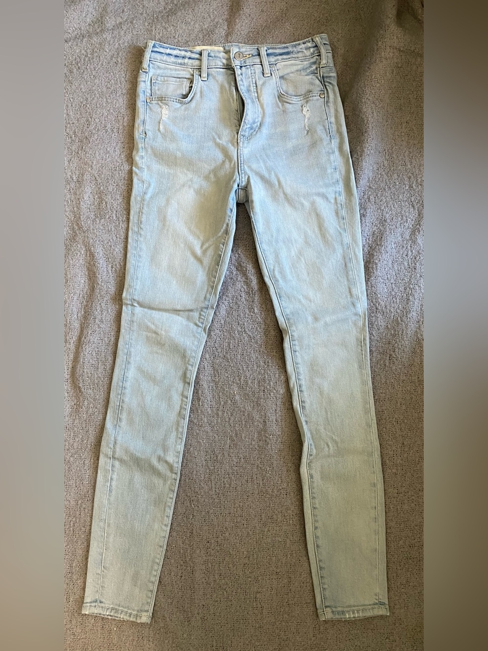 Pilcro and the Letterpress Light Wash Skinny Jeans